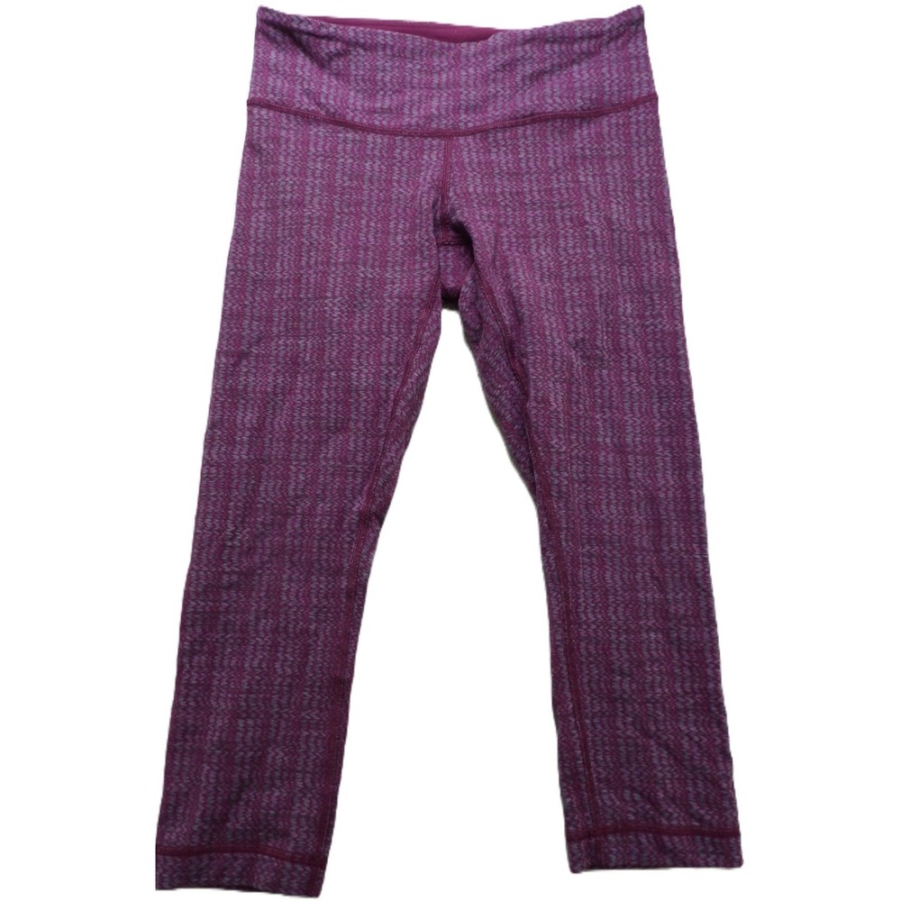 Lululemon Wunder Under Crop Leggings Ziggy Wee August Glo Raspberry Purple 4 S